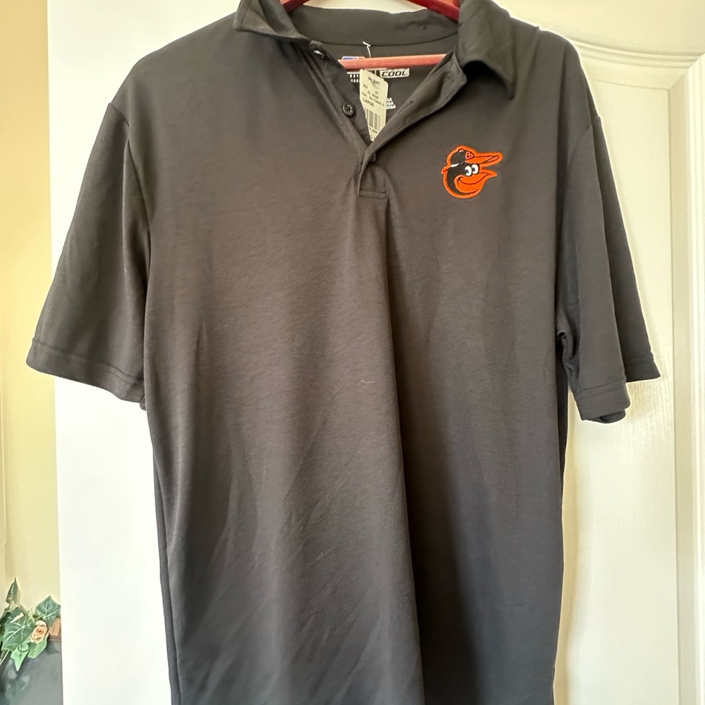 MLB Black Polo with Orange Logo